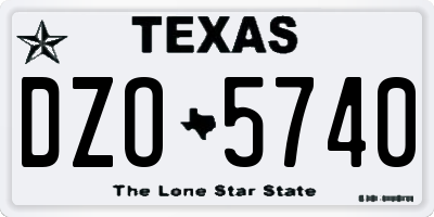 TX license plate DZO5740