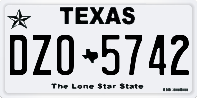 TX license plate DZO5742