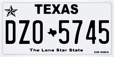 TX license plate DZO5745