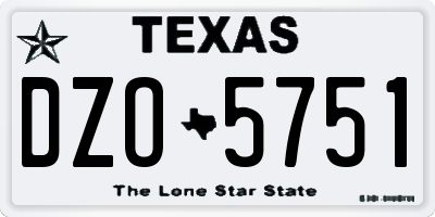 TX license plate DZO5751