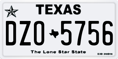 TX license plate DZO5756