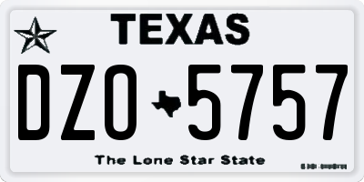 TX license plate DZO5757