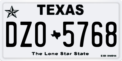 TX license plate DZO5768