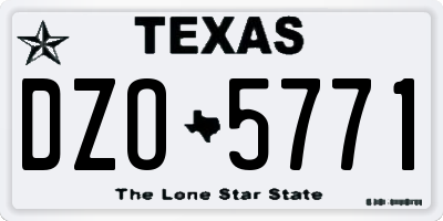 TX license plate DZO5771