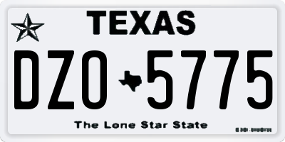 TX license plate DZO5775