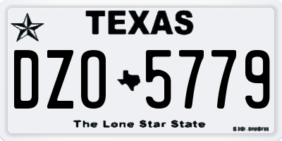TX license plate DZO5779