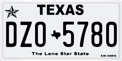 TX license plate DZO5780