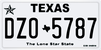 TX license plate DZO5787