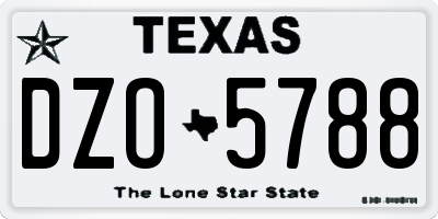 TX license plate DZO5788