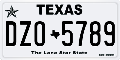TX license plate DZO5789