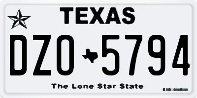 TX license plate DZO5794