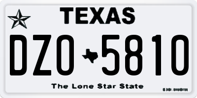 TX license plate DZO5810