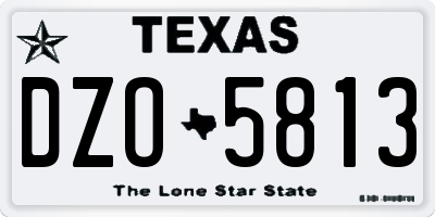TX license plate DZO5813