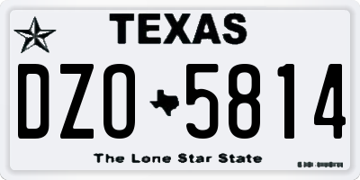 TX license plate DZO5814