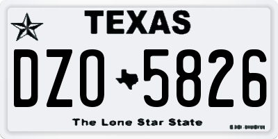 TX license plate DZO5826