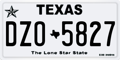 TX license plate DZO5827