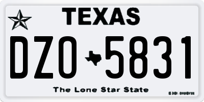 TX license plate DZO5831