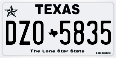 TX license plate DZO5835