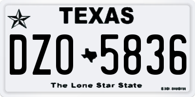 TX license plate DZO5836