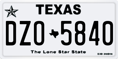 TX license plate DZO5840