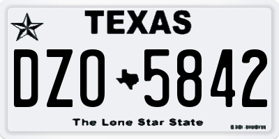 TX license plate DZO5842