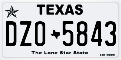 TX license plate DZO5843