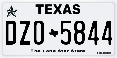 TX license plate DZO5844