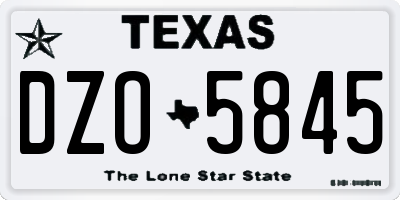 TX license plate DZO5845