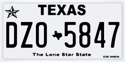 TX license plate DZO5847