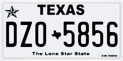 TX license plate DZO5856