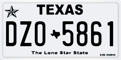 TX license plate DZO5861