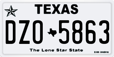 TX license plate DZO5863