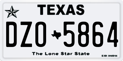 TX license plate DZO5864