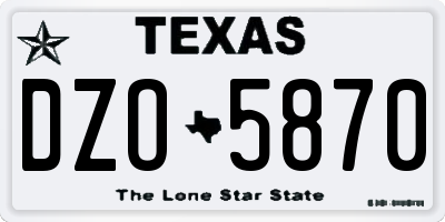 TX license plate DZO5870
