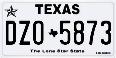 TX license plate DZO5873