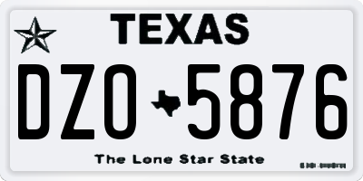 TX license plate DZO5876