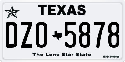 TX license plate DZO5878