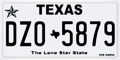 TX license plate DZO5879