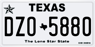 TX license plate DZO5880