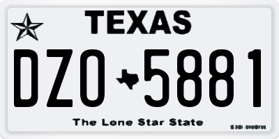 TX license plate DZO5881