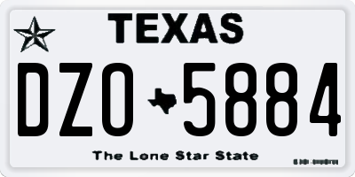 TX license plate DZO5884