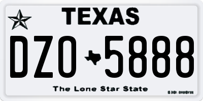 TX license plate DZO5888