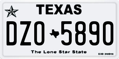 TX license plate DZO5890