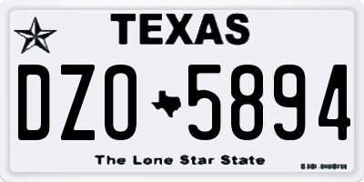 TX license plate DZO5894