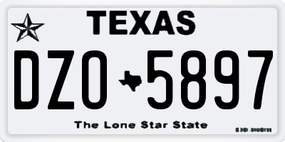 TX license plate DZO5897
