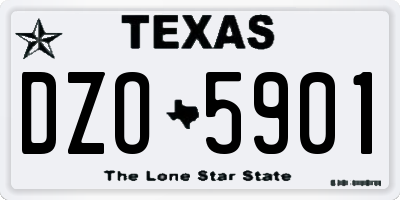 TX license plate DZO5901