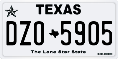 TX license plate DZO5905