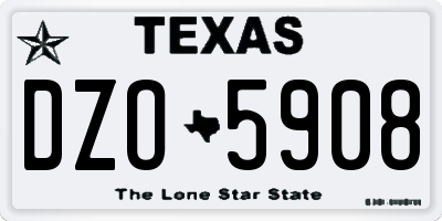 TX license plate DZO5908