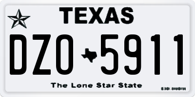 TX license plate DZO5911