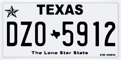TX license plate DZO5912